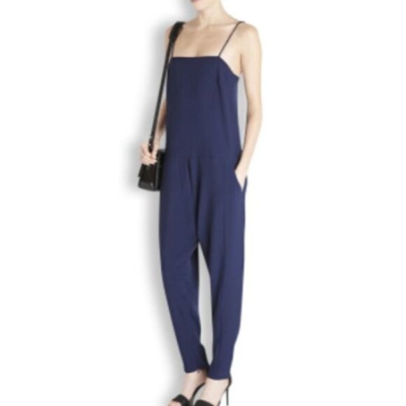 Finders Keepers Crystal Air‎ Jumpsuit Navy Blue Slouchy Size Small NWT NEW $165 - Picture 1 of 15